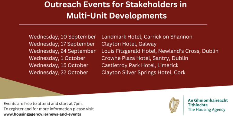 Apartment & multi-unit homeowners invited to info evening at Landmark Hotel, hosted by The Housing Agency