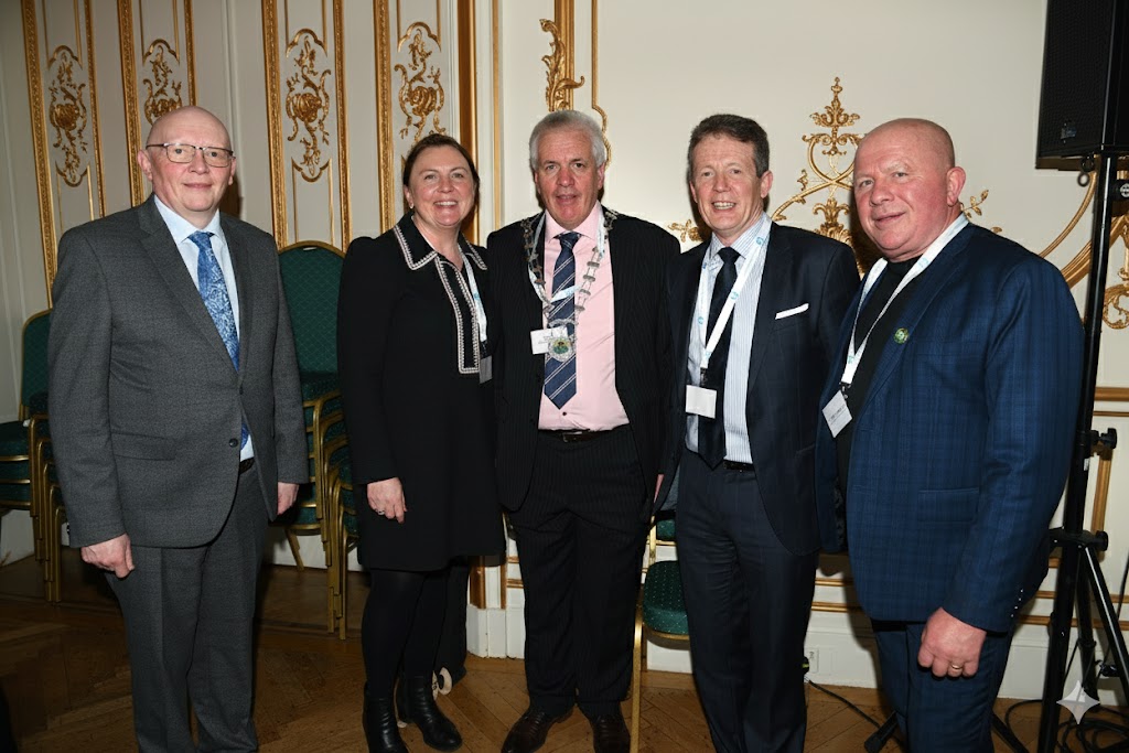 Joseph Gilhooly, CE Leitrim County Council, Helen Beausang, Cllr Paddy Farrell, Cathaoirleach Leitrim County Council, Joe Lowe, Head of Enterprise, LEO Leitrim and Tom McLoughlin from the Leitrim Ass in Bedfordshire and Hertfordshire. dsc6648